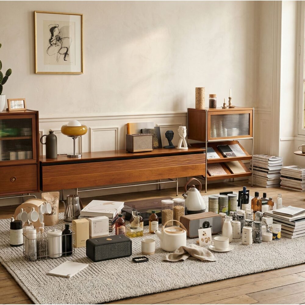 Retro Rectangular Cherry Wood Living Room TV Stand Brown - scene - 相册图 #2 Retro Rectangular Cherry Wood Living Room TV Stand Brown 相册图 #2 scene