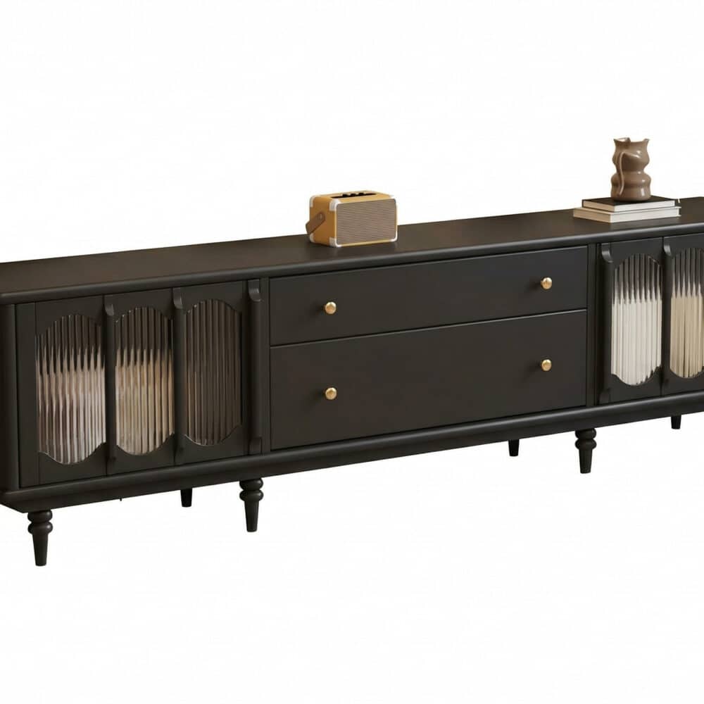 Rustic Black Wood Drawers Cabinet Long TV Stand - resized - 相册图 #2 Rustic Black Wood Drawers Cabinet Long TV Stand 相册图 #2 resized