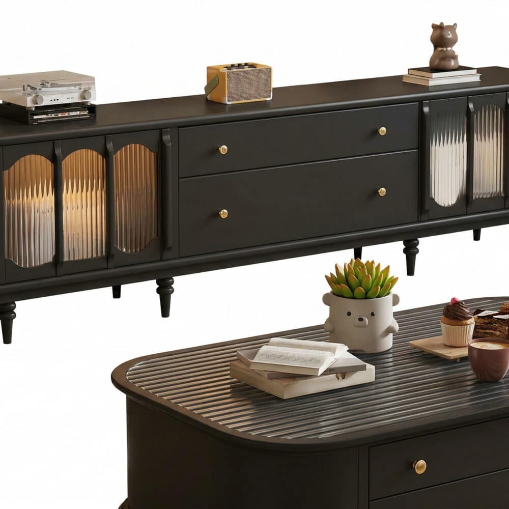 Rustic Black Wood Drawers Cabinet Long TV Stand - resized - 相册图 #6 Rustic Black Wood Drawers Cabinet Long TV Stand 相册图 #6 resized