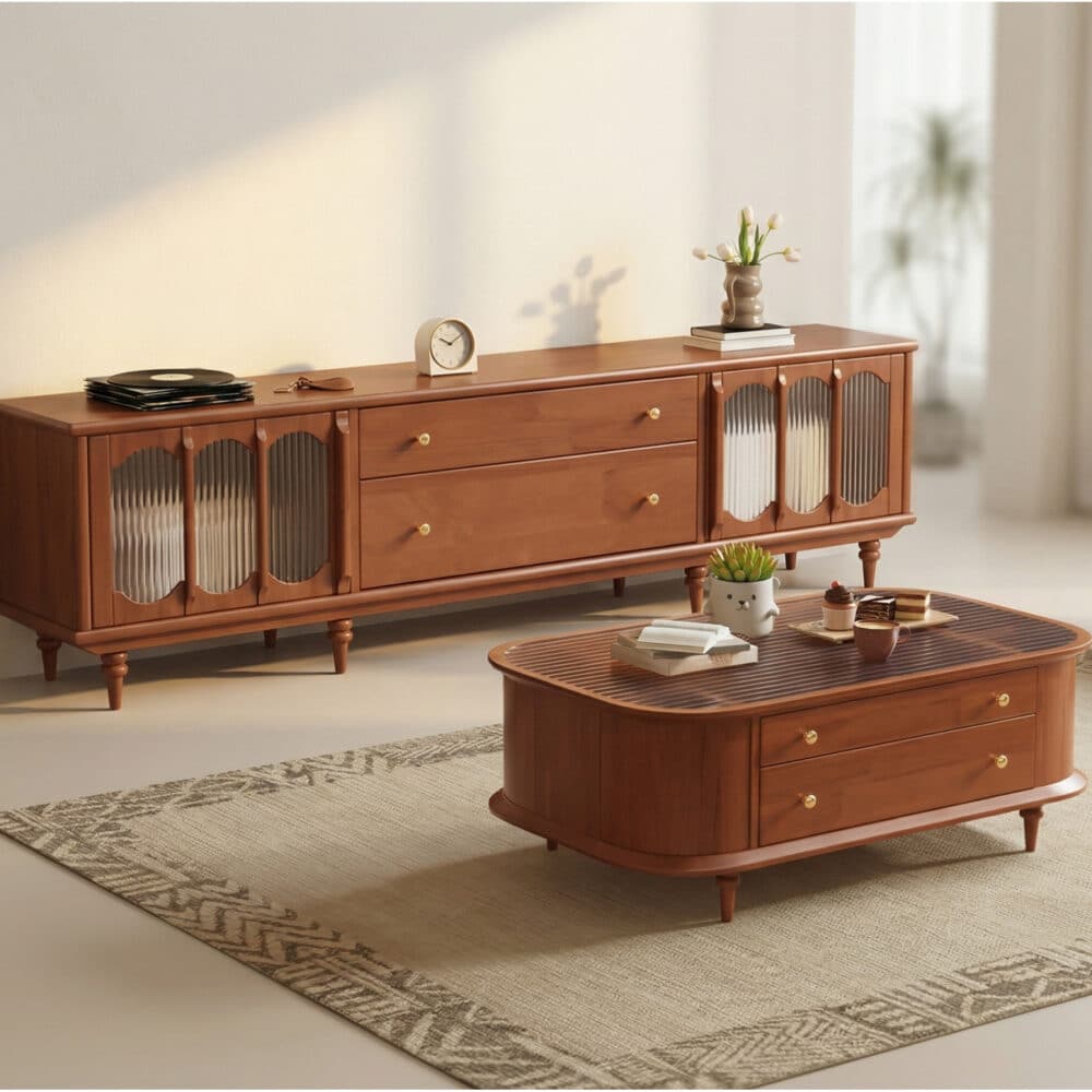 Rustic Black Wood Drawers Cabinet Long TV Stand - scene - 相册图 #5 Rustic Black Wood Drawers Cabinet Long TV Stand 相册图 #5 scene