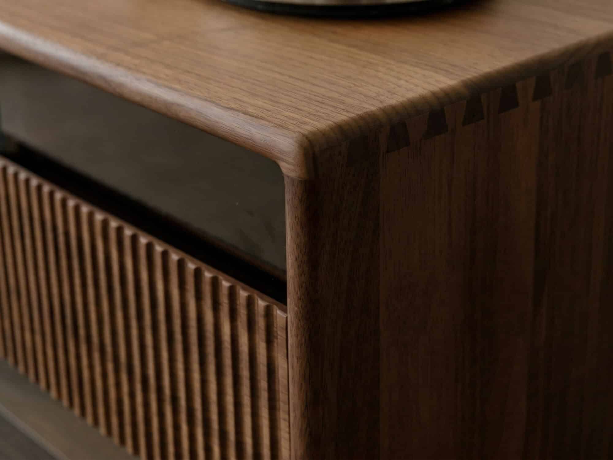 Scandinavian Brown Walnut Long TV Stand with Drawers - resized - 相册图 #7 Scandinavian Brown Walnut Long TV Stand with Drawers 相册图 #7 resized