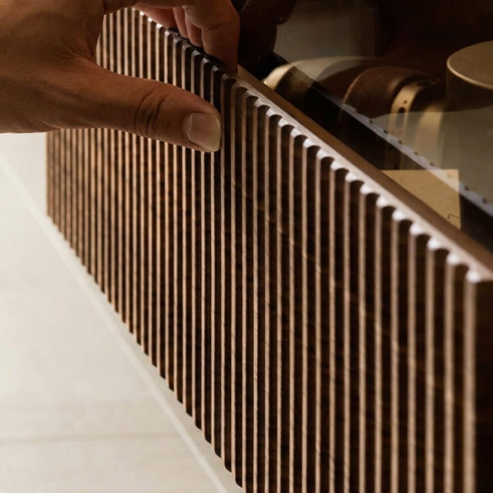 Scandinavian Brown Walnut Long TV Stand with Drawers - resized - 相册图 #8 Scandinavian Brown Walnut Long TV Stand with Drawers 相册图 #8 resized