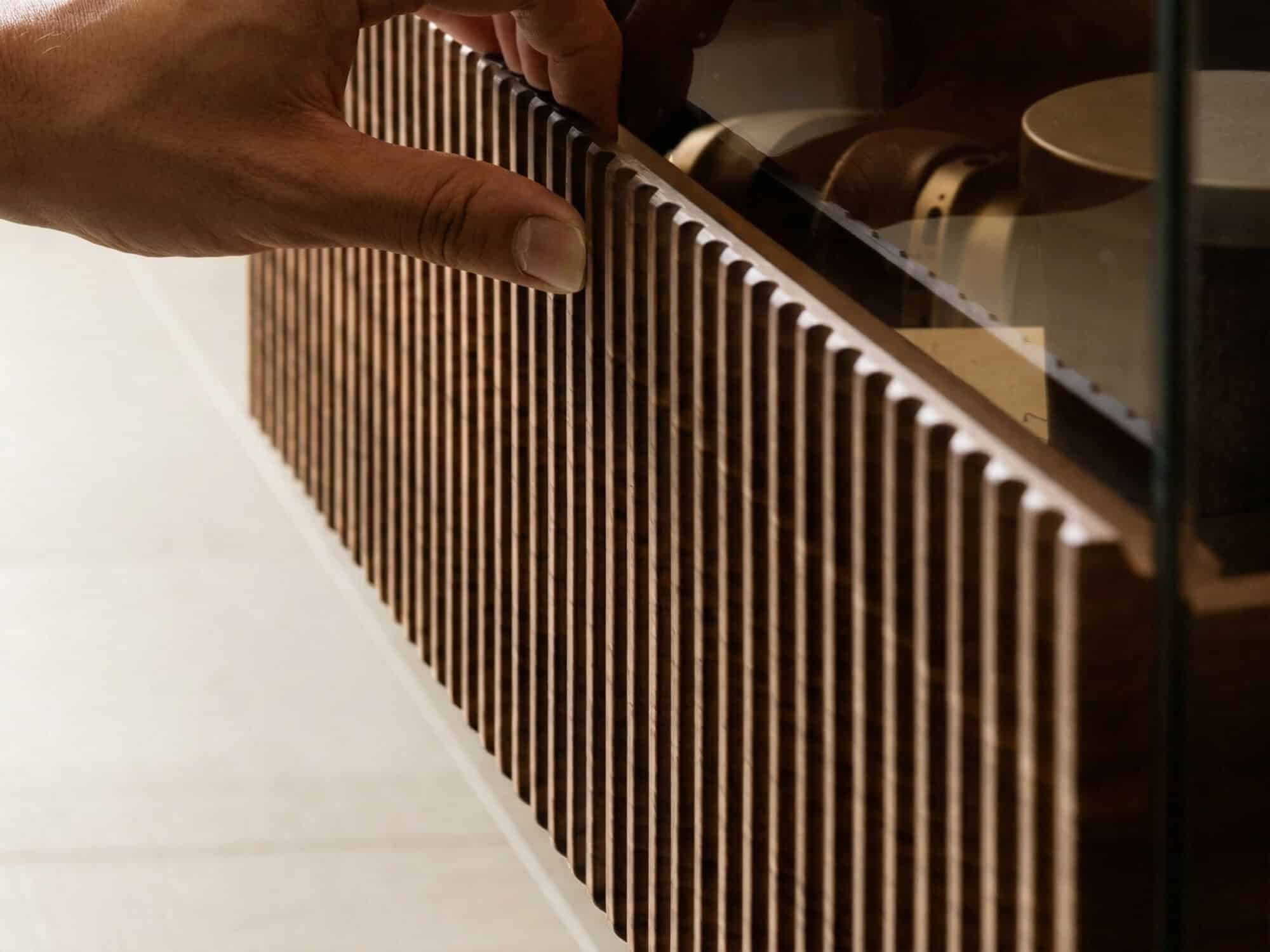 Scandinavian Brown Walnut Long TV Stand with Drawers - resized - 相册图 #8 Scandinavian Brown Walnut Long TV Stand with Drawers 相册图 #8 resized