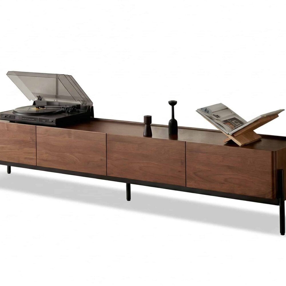 scandinavian-walnut-sideboard-with-drawers-tv-stand-2 Scandinavian Walnut Sideboard With Drawers Tv Stand 2