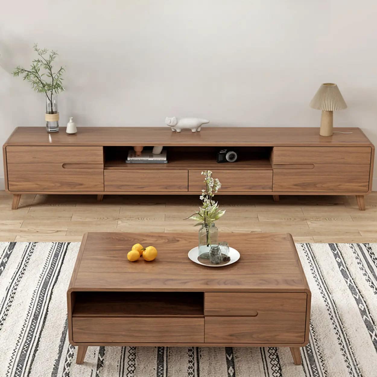 scandinavian-walnut-wood-tv-stand-with-cabinet-storage-1 Scandinavian Walnut Wood Tv Stand With Cabinet Storage 1