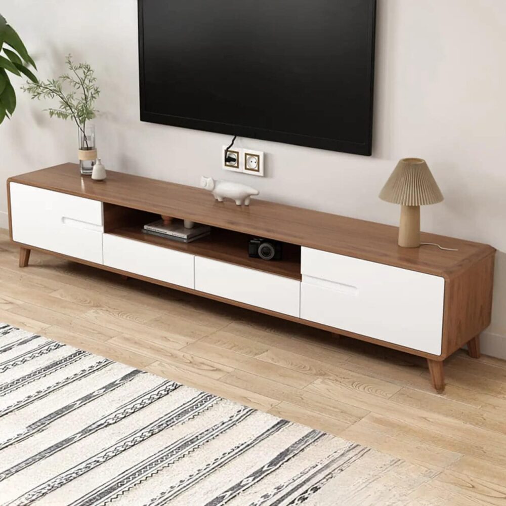 scandinavian-walnut-wood-tv-stand-with-cabinet-storage-2 Scandinavian Walnut Wood Tv Stand With Cabinet Storage 2