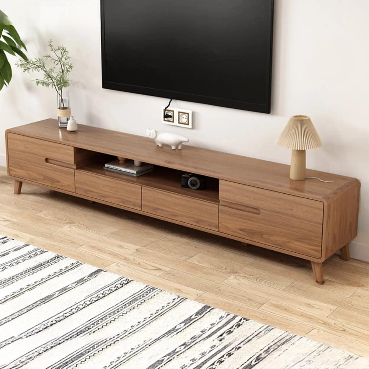 scandinavian-walnut-wood-tv-stand-with-cabinet-storage-3 Scandinavian Walnut Wood Tv Stand With Cabinet Storage 3