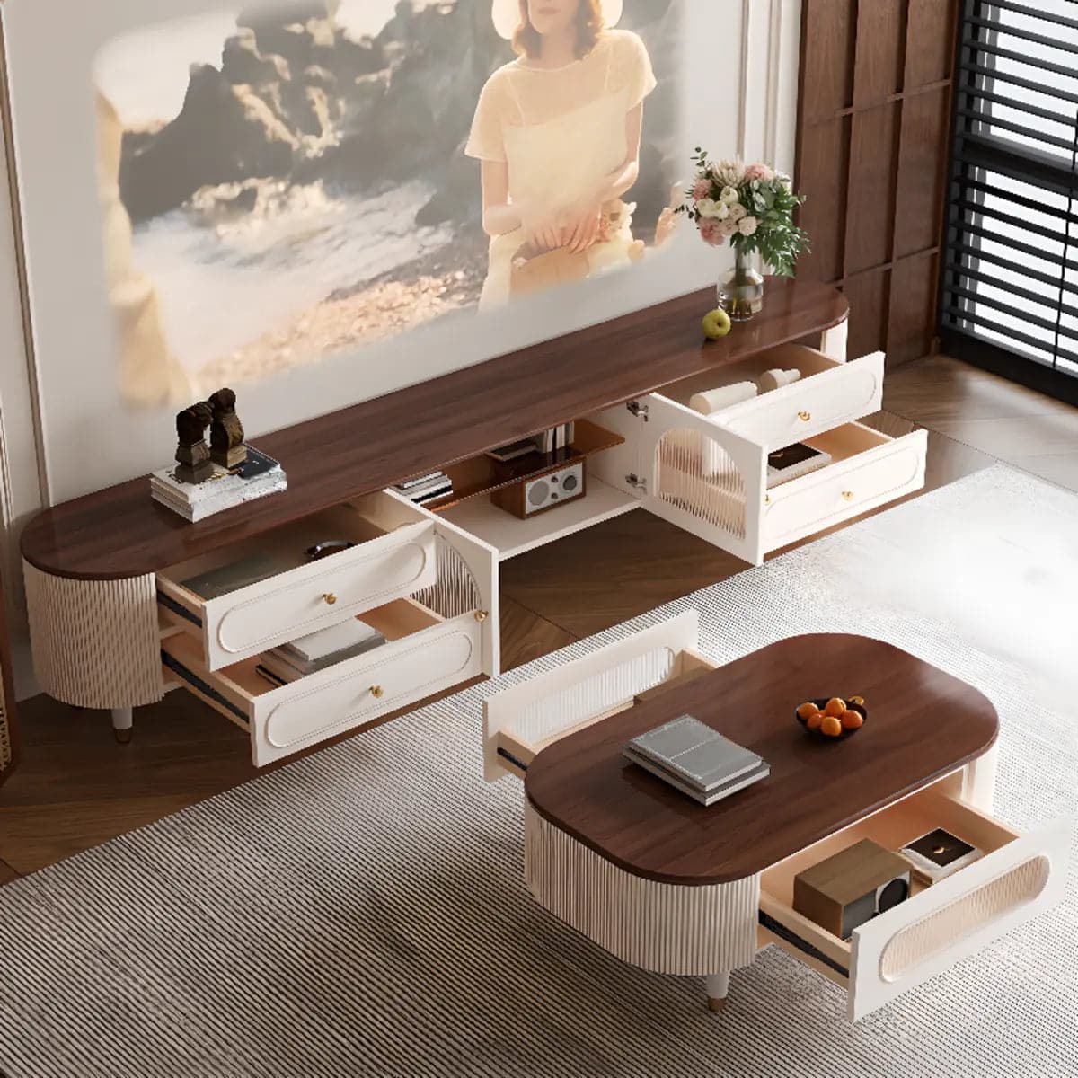 scandinavian-wooden-tv-stand-with-cabinet-drawers-4 Scandinavian Wooden Tv Stand With Cabinet Drawers 4