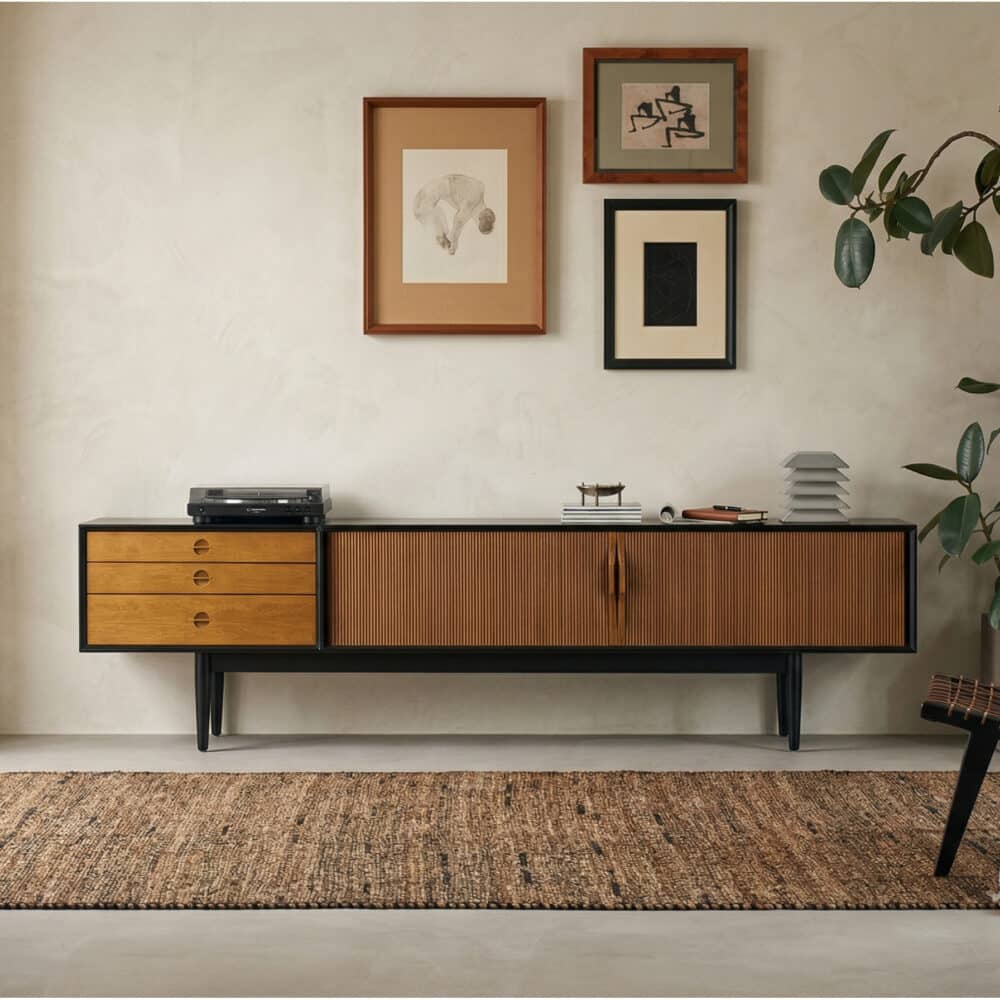 The Retro Walnut TV Stand - scene - 商品主图 The Retro Walnut TV Stand 商品主图 scene