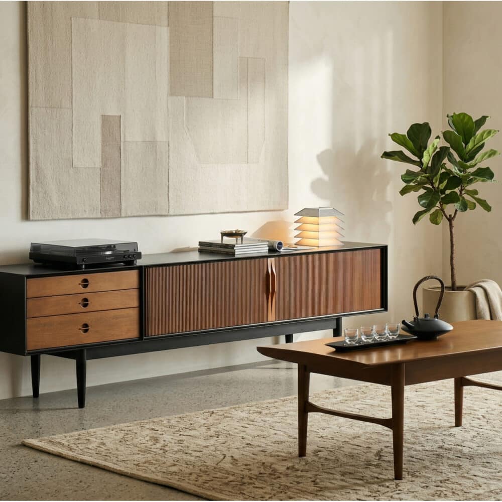 The Retro Walnut TV Stand - scene - 相册图 #1 The Retro Walnut TV Stand 相册图 #1 scene