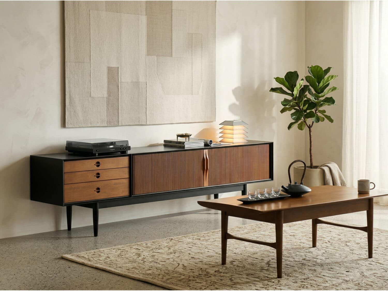 The Retro Walnut TV Stand 相册图 #1 scene