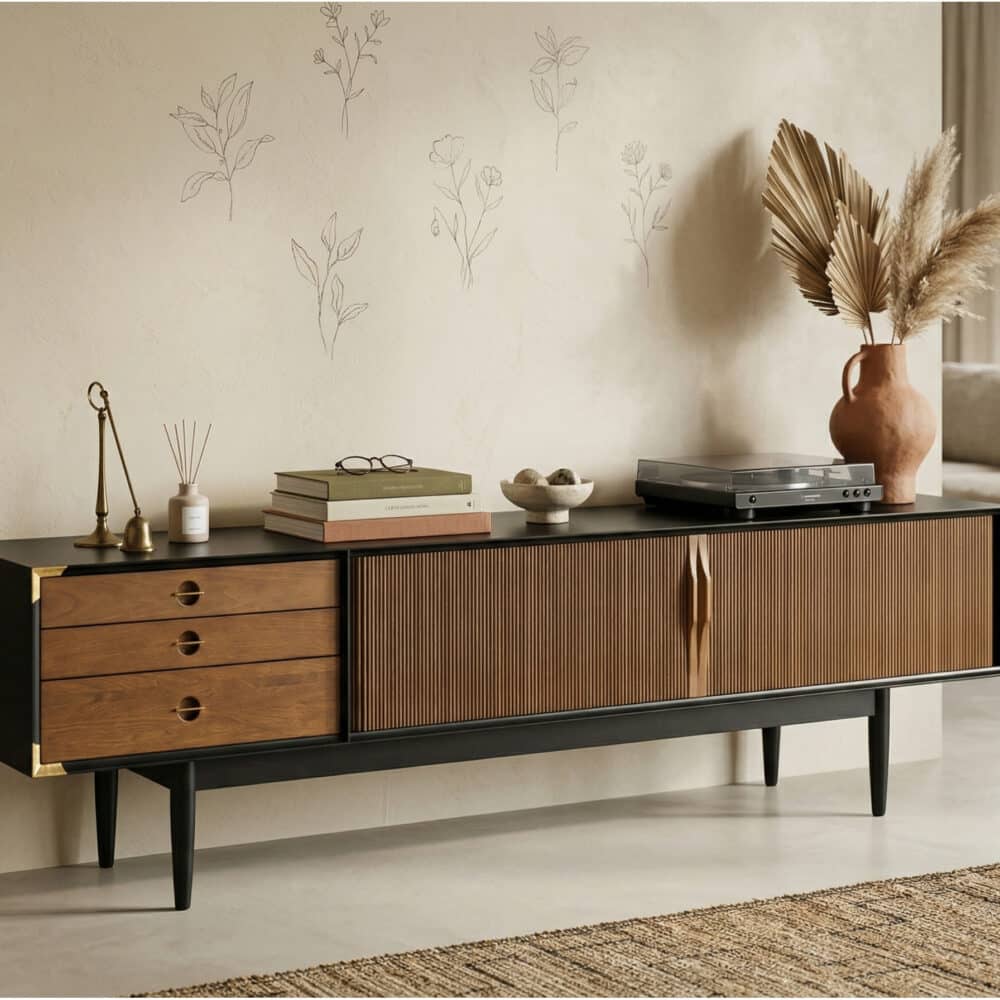 The Retro Walnut TV Stand - scene - 相册图 #2 The Retro Walnut TV Stand 相册图 #2 scene