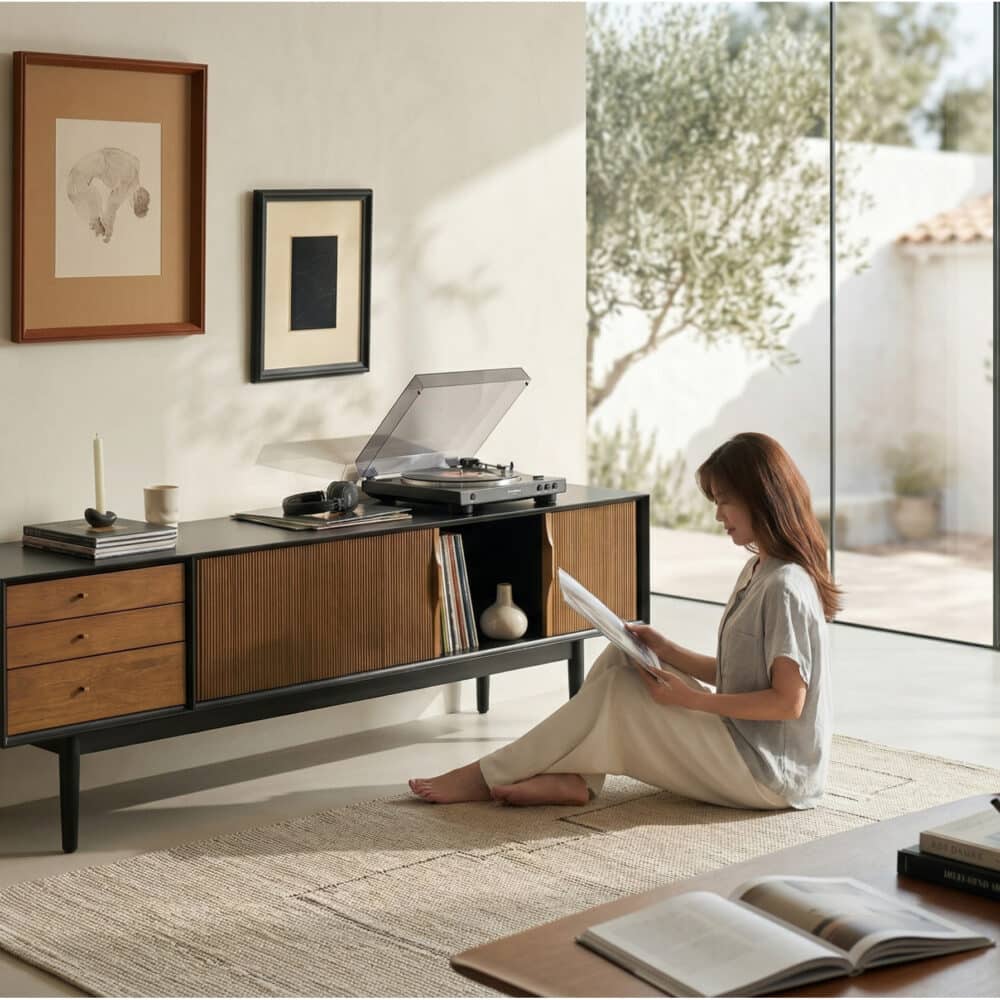 The Retro Walnut TV Stand - scene - 相册图 #3 The Retro Walnut TV Stand 相册图 #3 scene