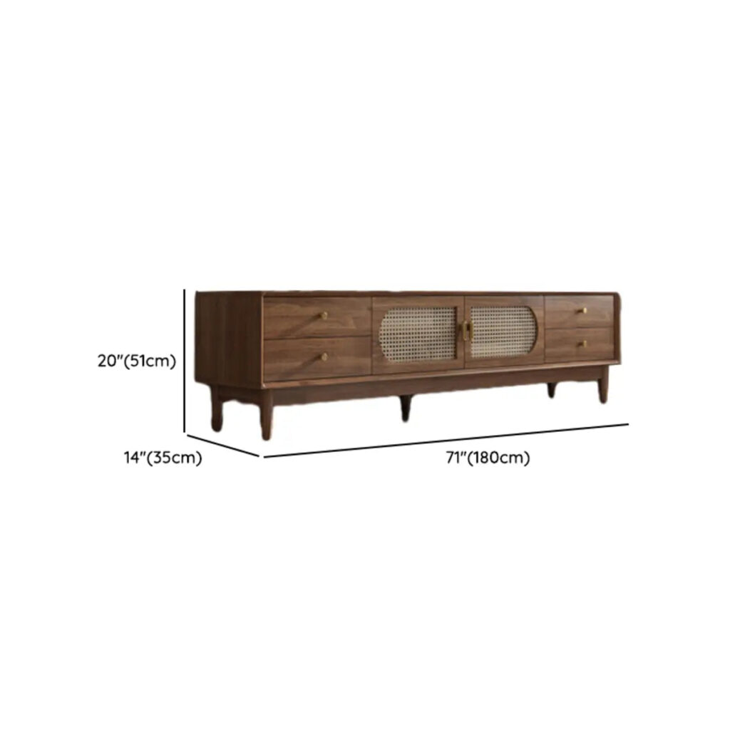 Traditional Brown Rubberwood Ventilated Tv Stand 9