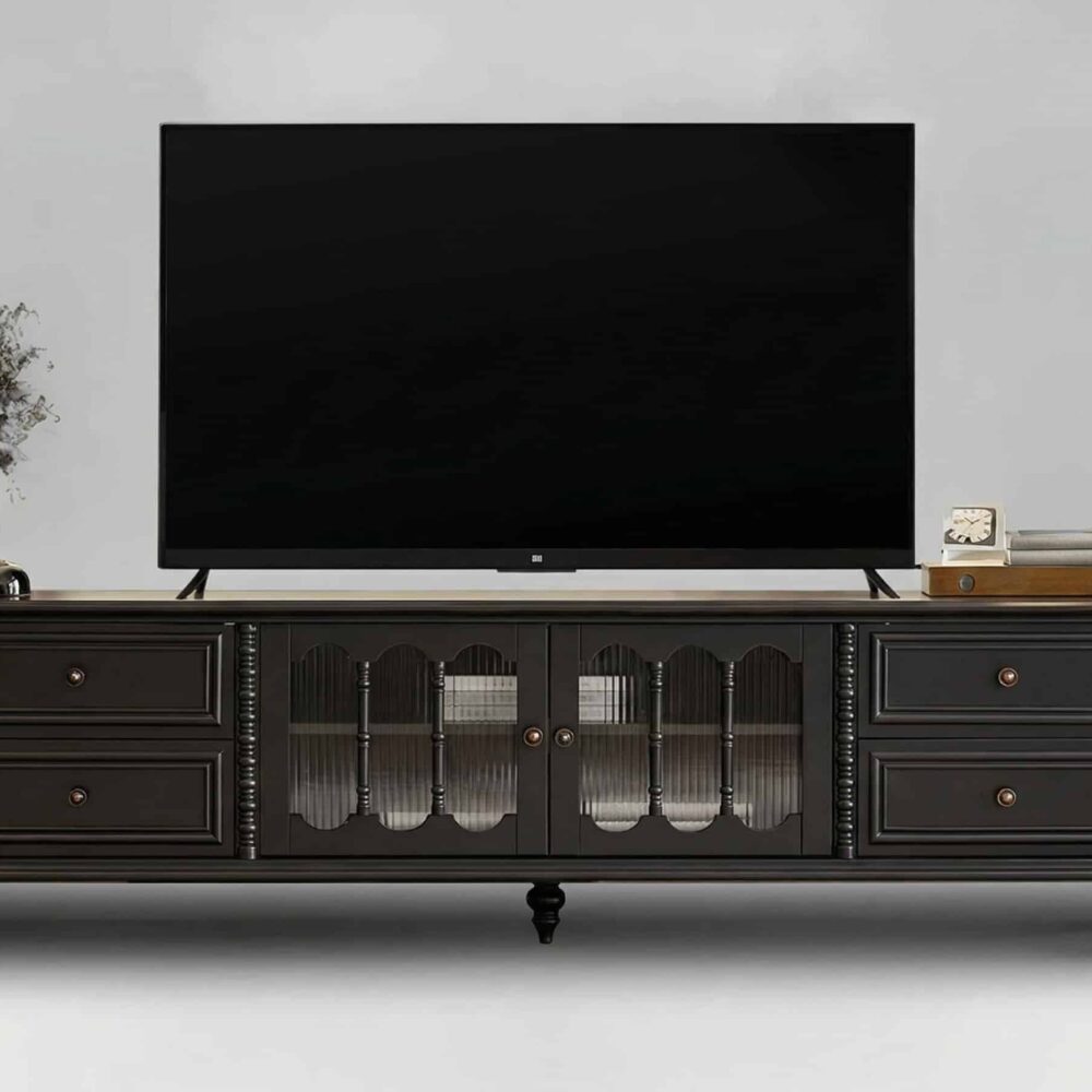 vintage-rectangle-elegant-black-tv-stand-with-cabinet-11 Vintage Rectangle Elegant Black Tv Stand With Cabinet 11