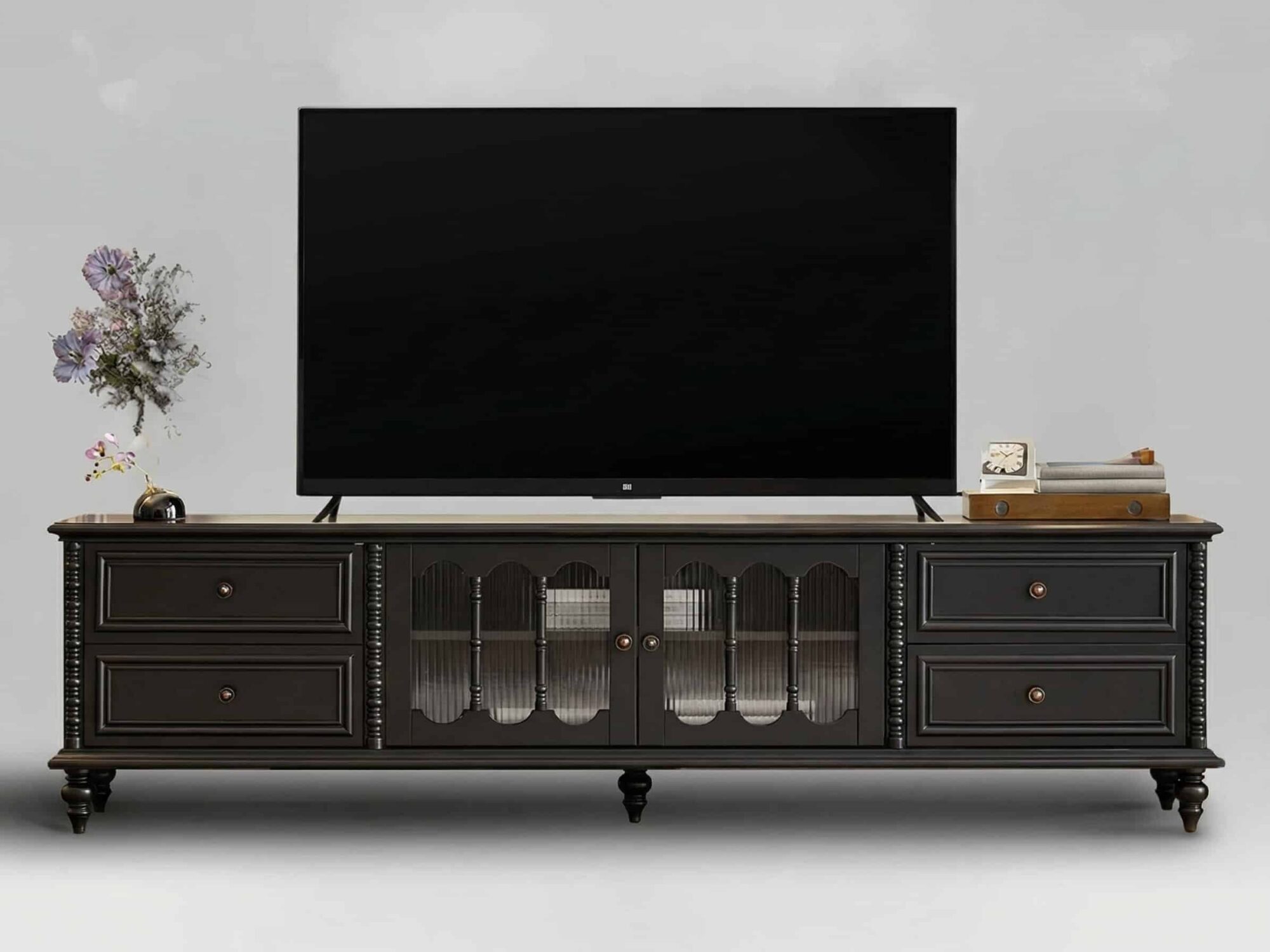 vintage-rectangle-elegant-black-tv-stand-with-cabinet-11 Vintage Rectangle Elegant Black Tv Stand With Cabinet 11