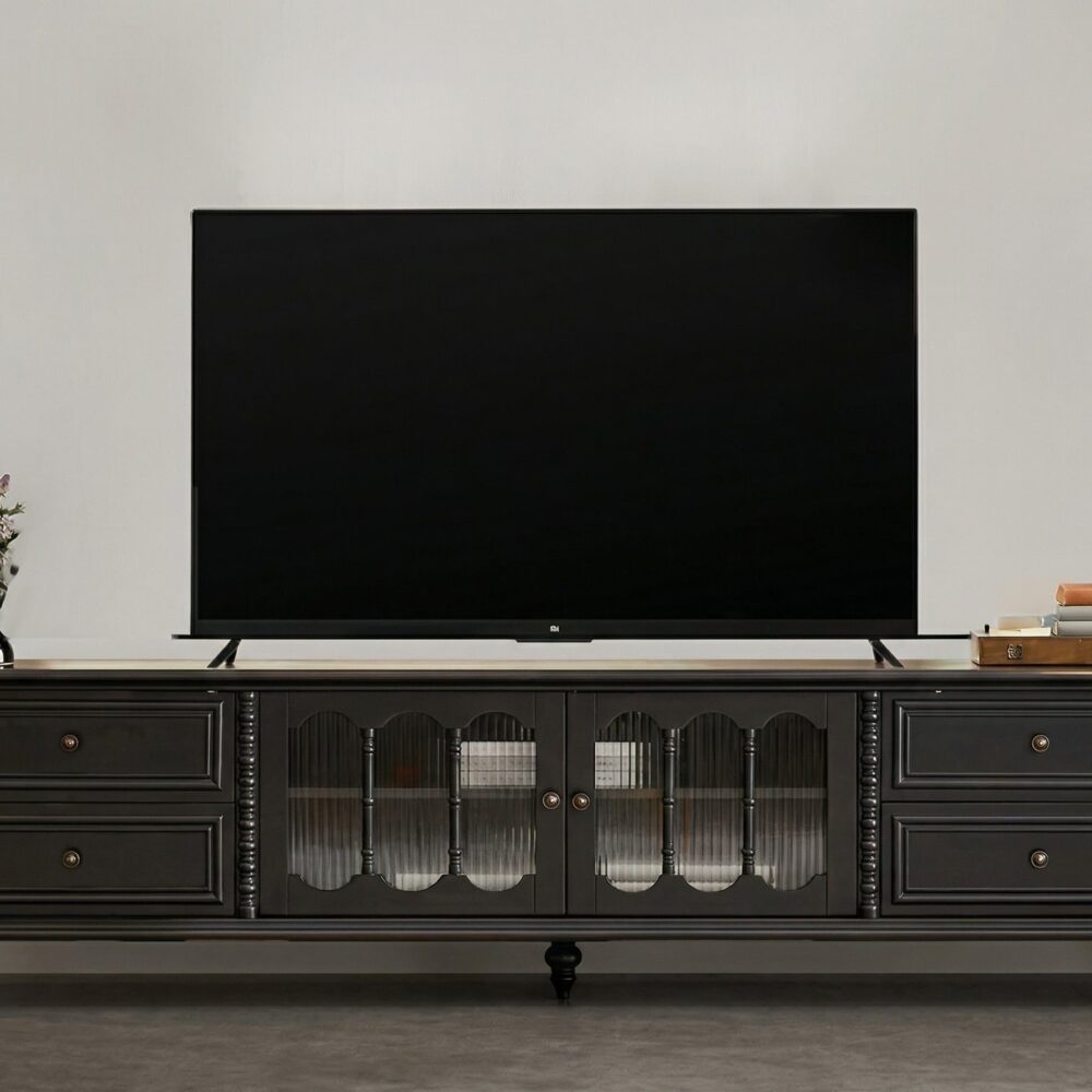 vintage-rectangle-elegant-black-tv-stand-with-cabinet-13 Vintage Rectangle Elegant Black Tv Stand With Cabinet 13