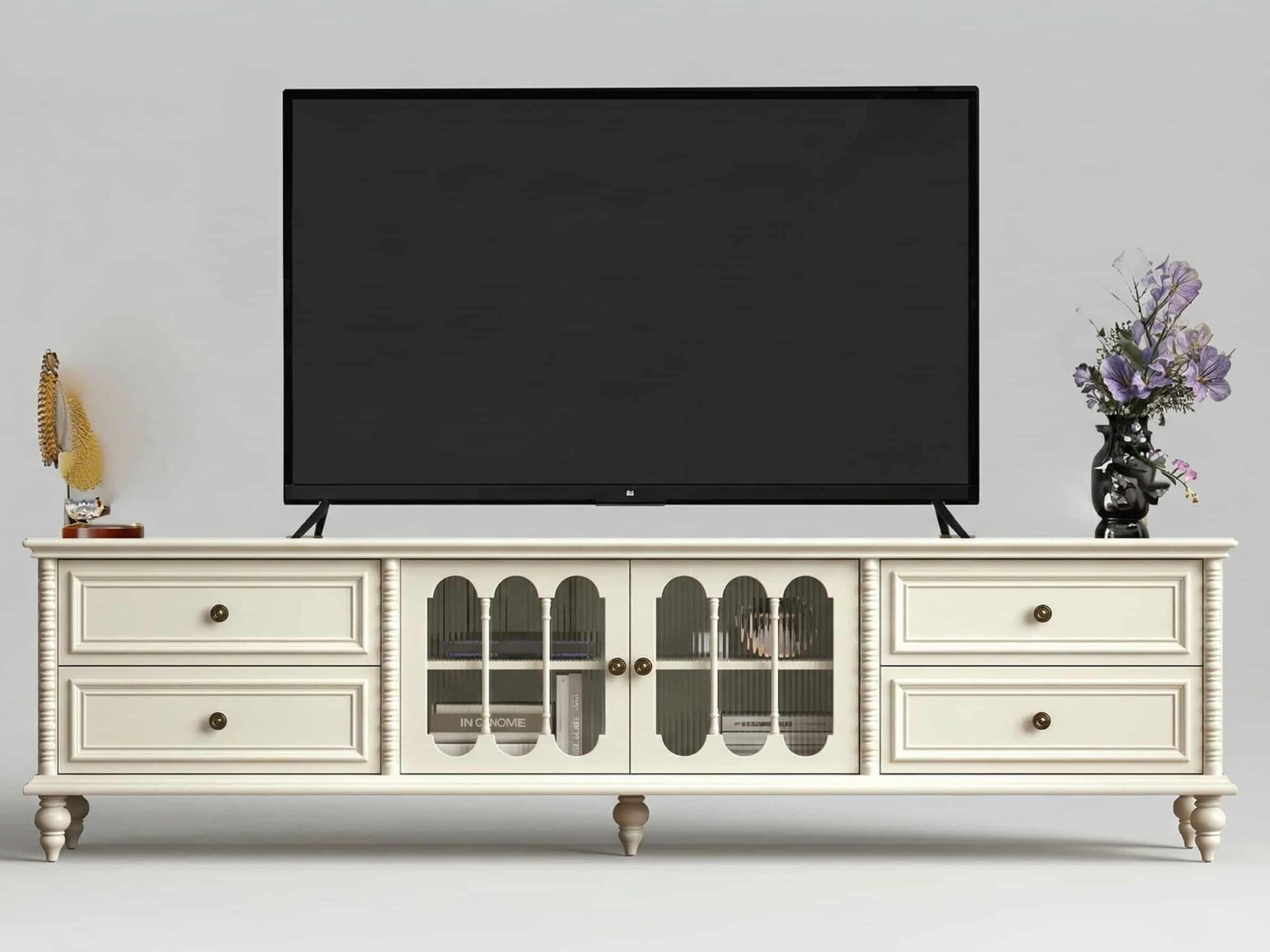 vintage-rectangle-elegant-black-tv-stand-with-cabinet-3 Vintage Rectangle Elegant Black Tv Stand With Cabinet 3