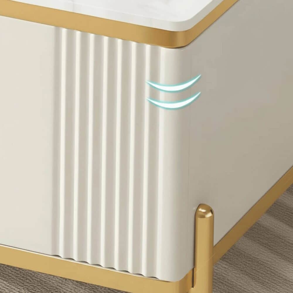 white-glass-open-storage-drawers-tv-stand-with-legs-10 White Glass Open Storage Drawers Tv Stand With Legs 10