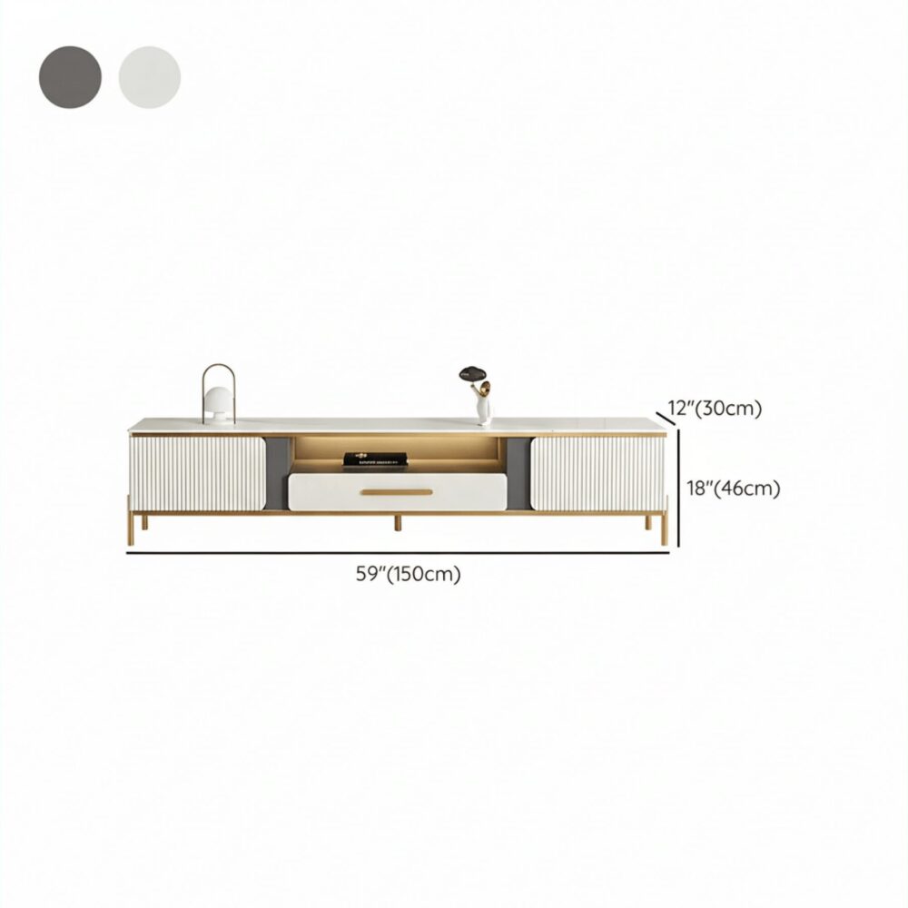 white-glass-open-storage-drawers-tv-stand-with-legs-14 White Glass Open Storage Drawers Tv Stand With Legs 14