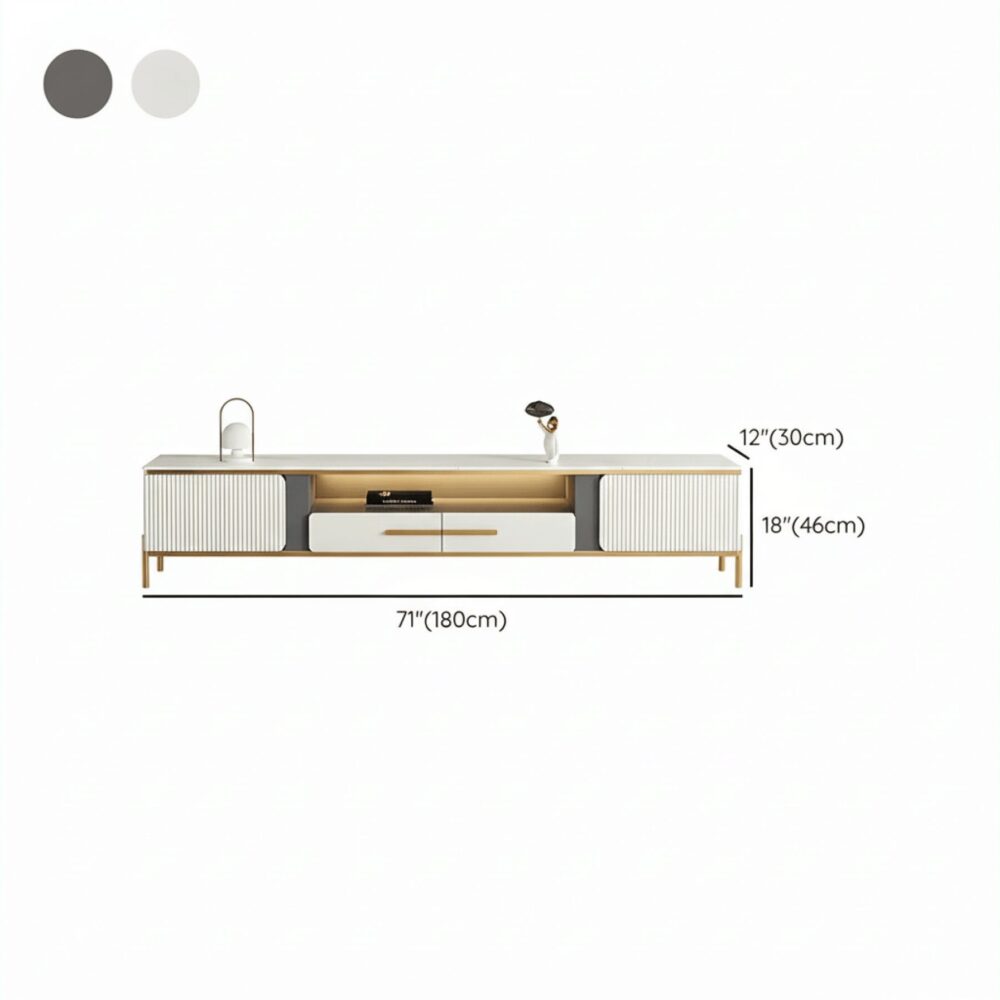white-glass-open-storage-drawers-tv-stand-with-legs-15 White Glass Open Storage Drawers Tv Stand With Legs 15