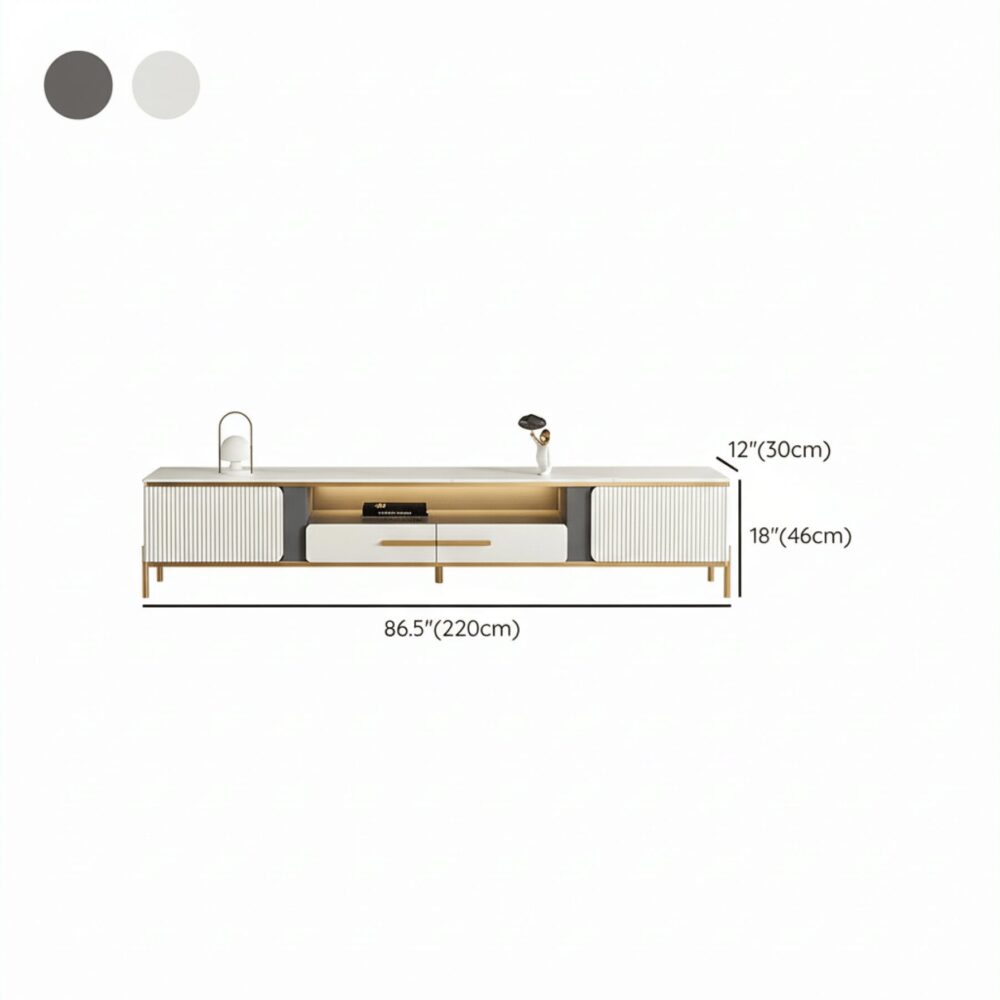 white-glass-open-storage-drawers-tv-stand-with-legs-17 White Glass Open Storage Drawers Tv Stand With Legs 17