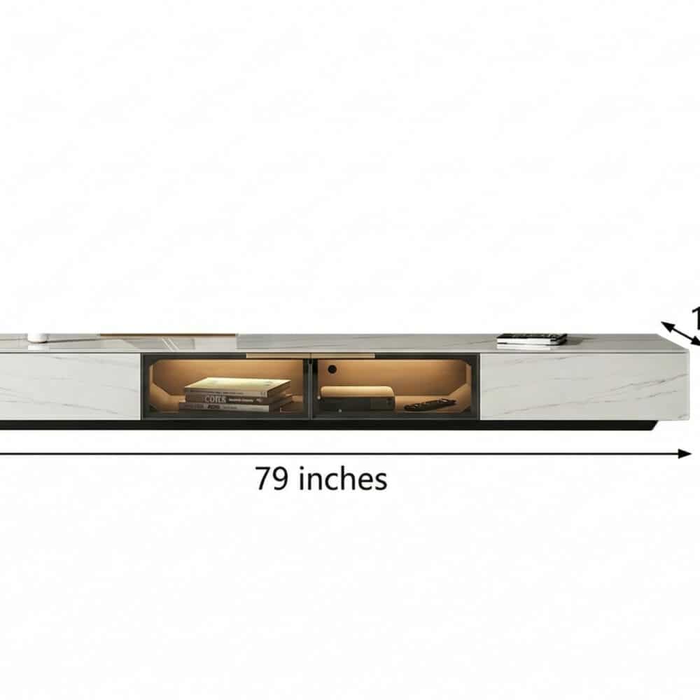 White Stone Drawers Cabinet TV Stand with Lighting - dimensions - 相册图 #14 White Stone Drawers Cabinet TV Stand with Lighting 相册图 #14 dimensions