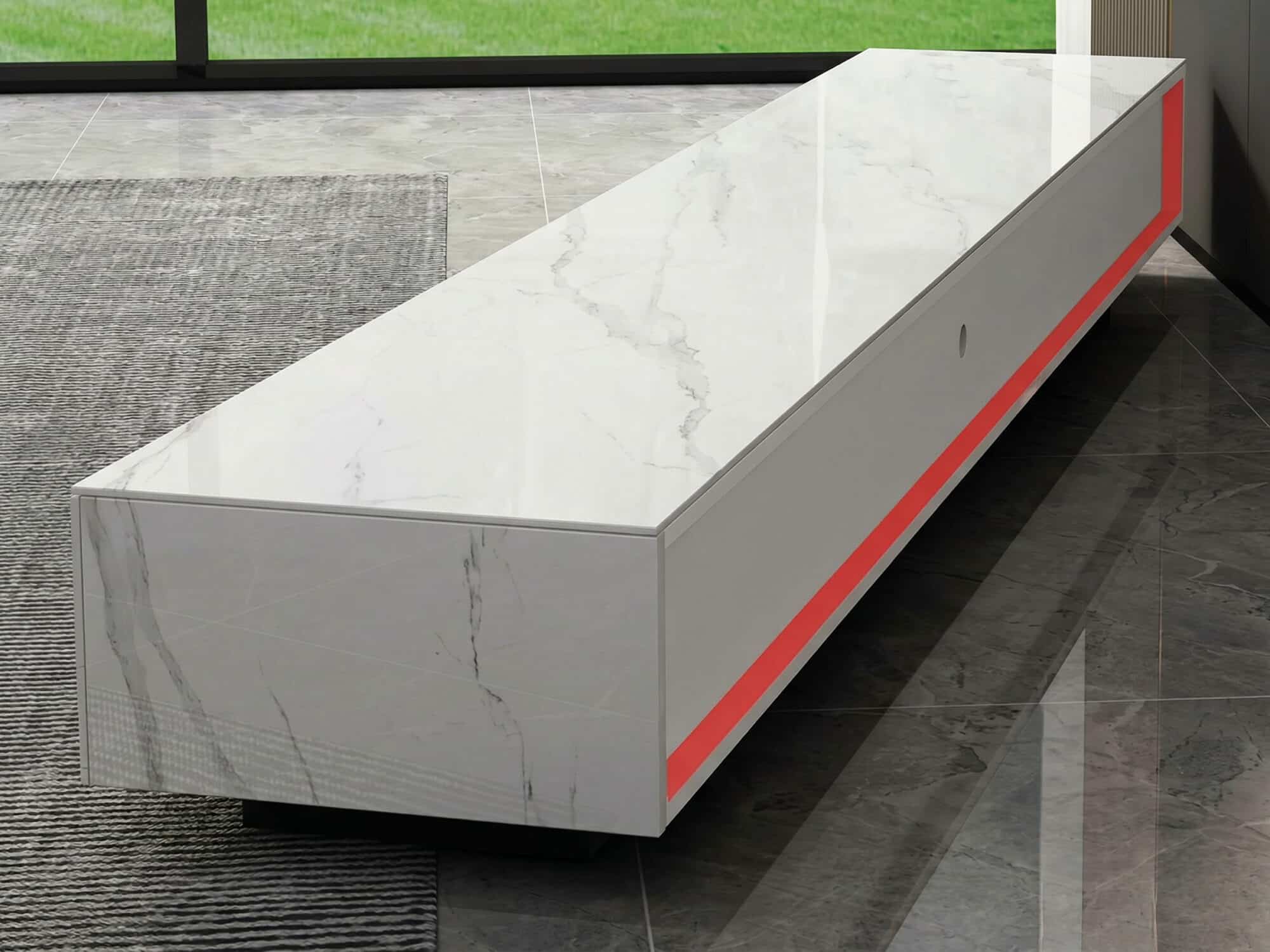 White Stone Drawers Cabinet TV Stand with Lighting - resized - 相册图 #8 White Stone Drawers Cabinet TV Stand with Lighting 相册图 #8 resized