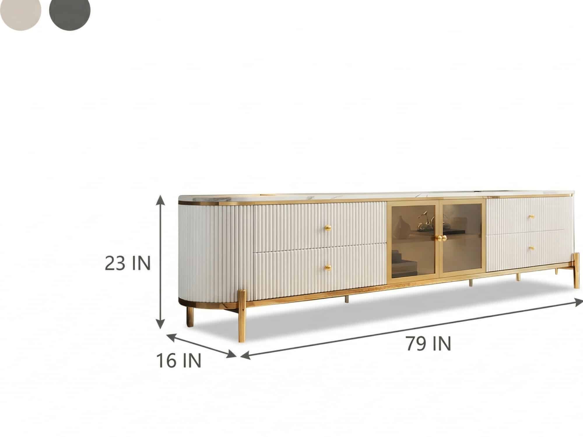 White Stone Drawers Shelves Long TV Stand with Legs - dimensions - 相册图 #7 2 White Stone Drawers Shelves Long TV Stand with Legs 相册图 #7 dimensions