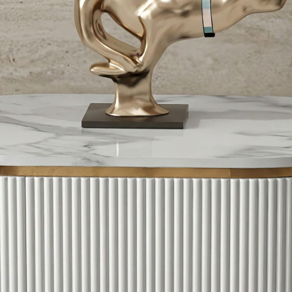 White Stone Drawers Shelves Long TV Stand with Legs - resized - 相册图 #3 White Stone Drawers Shelves Long TV Stand with Legs 相册图 #3 resized