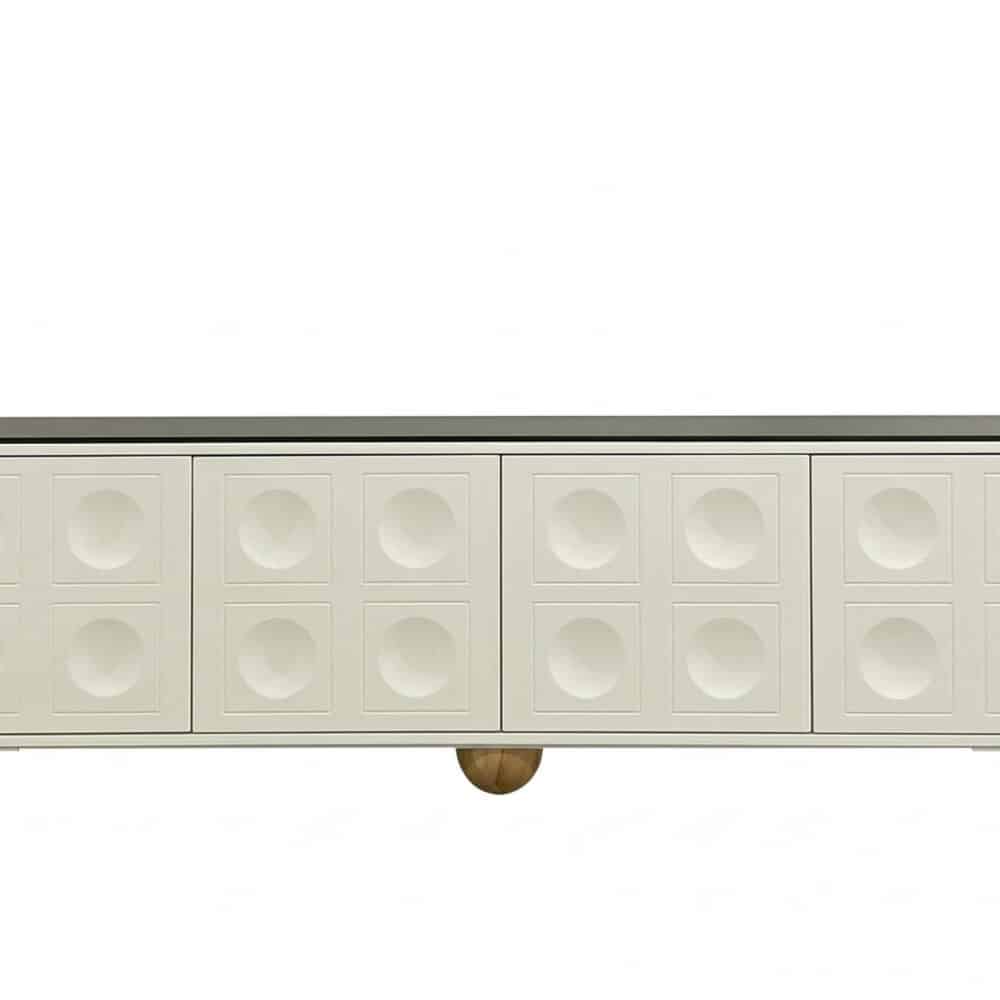 White Stone Rectangle Shelves Cabinet Long TV Stand - resized - 相册图 #1 White Stone Rectangle Shelves Cabinet Long TV Stand 相册图 #1 resized