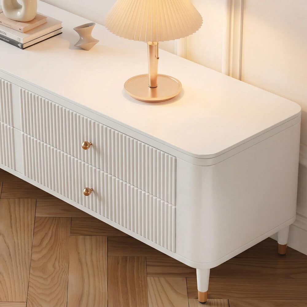 White Stone Rectangle Storage TV Stand with Lighting - resized - 相册图 #5 White Stone Rectangle Storage TV Stand with Lighting 相册图 #5 resized