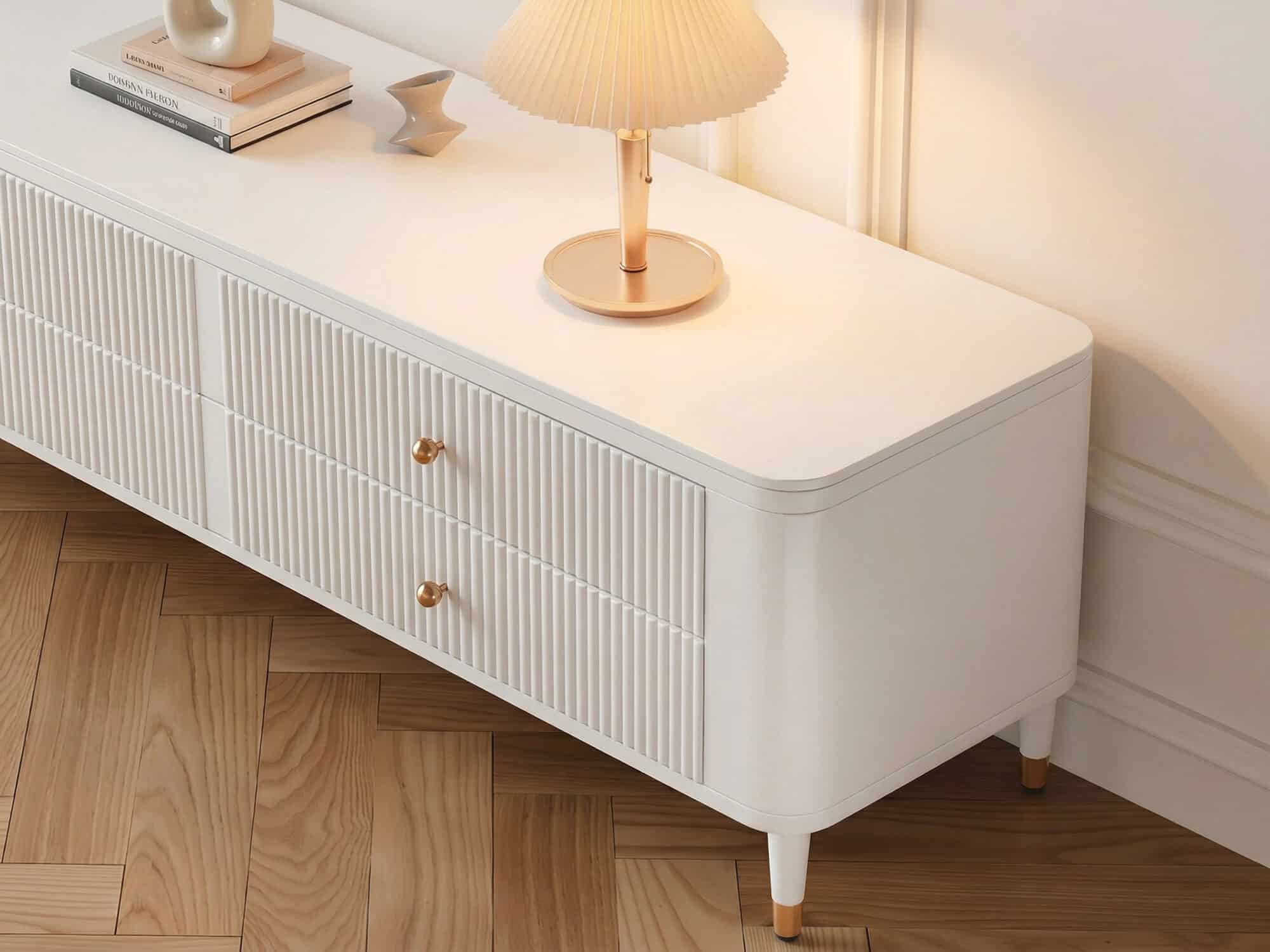 White Stone Rectangle Storage TV Stand with Lighting - resized - 相册图 #5 White Stone Rectangle Storage TV Stand with Lighting 相册图 #5 resized