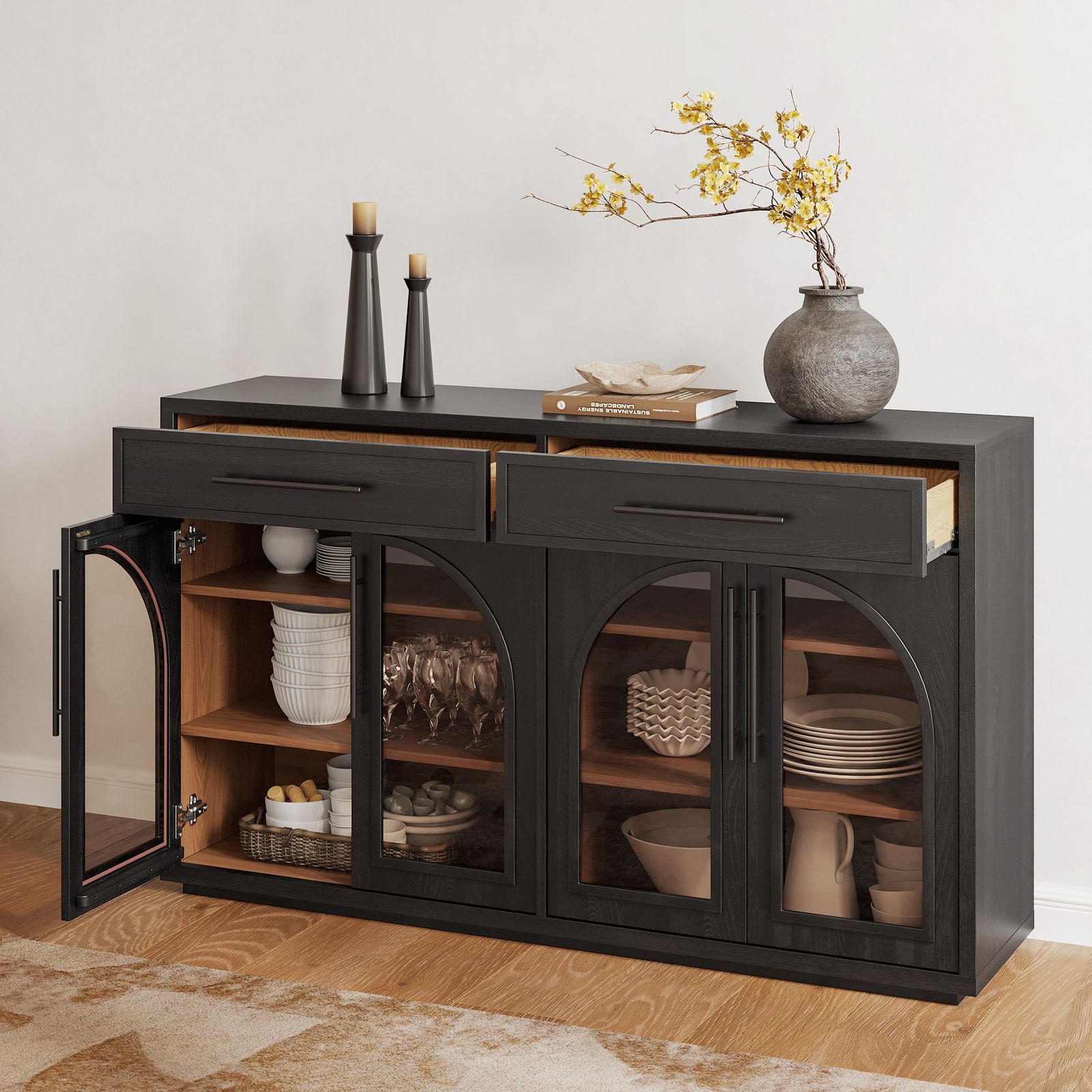 Valborg Elm Wood Sideboard