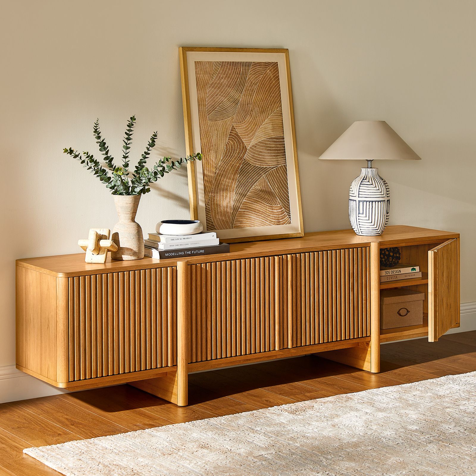 Sabina Ash Wood Media Console