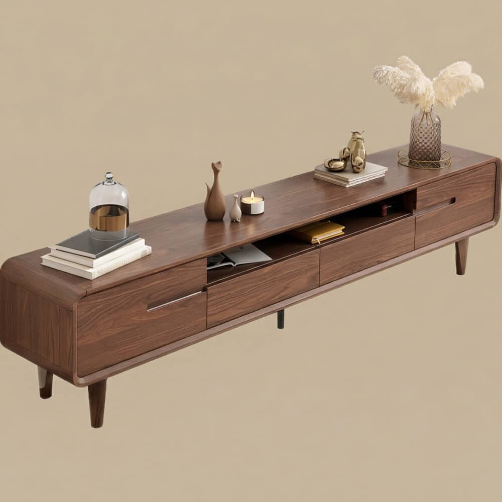 70.2'' Modern Walnut TV Stand Low Profile Wooden Media Console with Storage - resized - 相册图 #10 70.2'' Modern Walnut TV Stand Low Profile Wooden Media Console with Storage 相册图 #10 resized