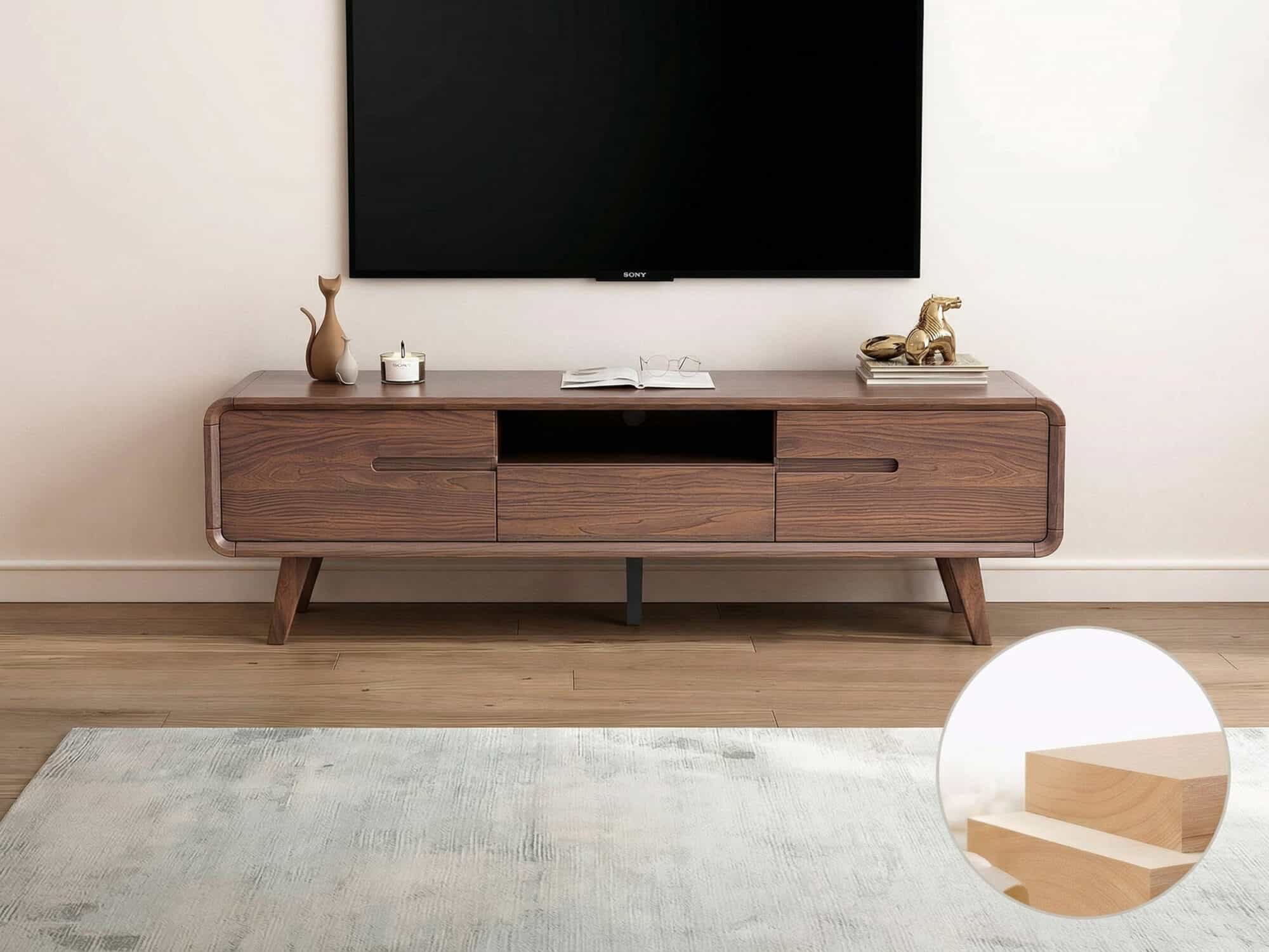 70.2'' Modern Walnut TV Stand Low Profile Wooden Media Console with Storage - resized - 相册图 #3 70.2'' Modern Walnut TV Stand Low Profile Wooden Media Console with Storage 相册图 #3 resized