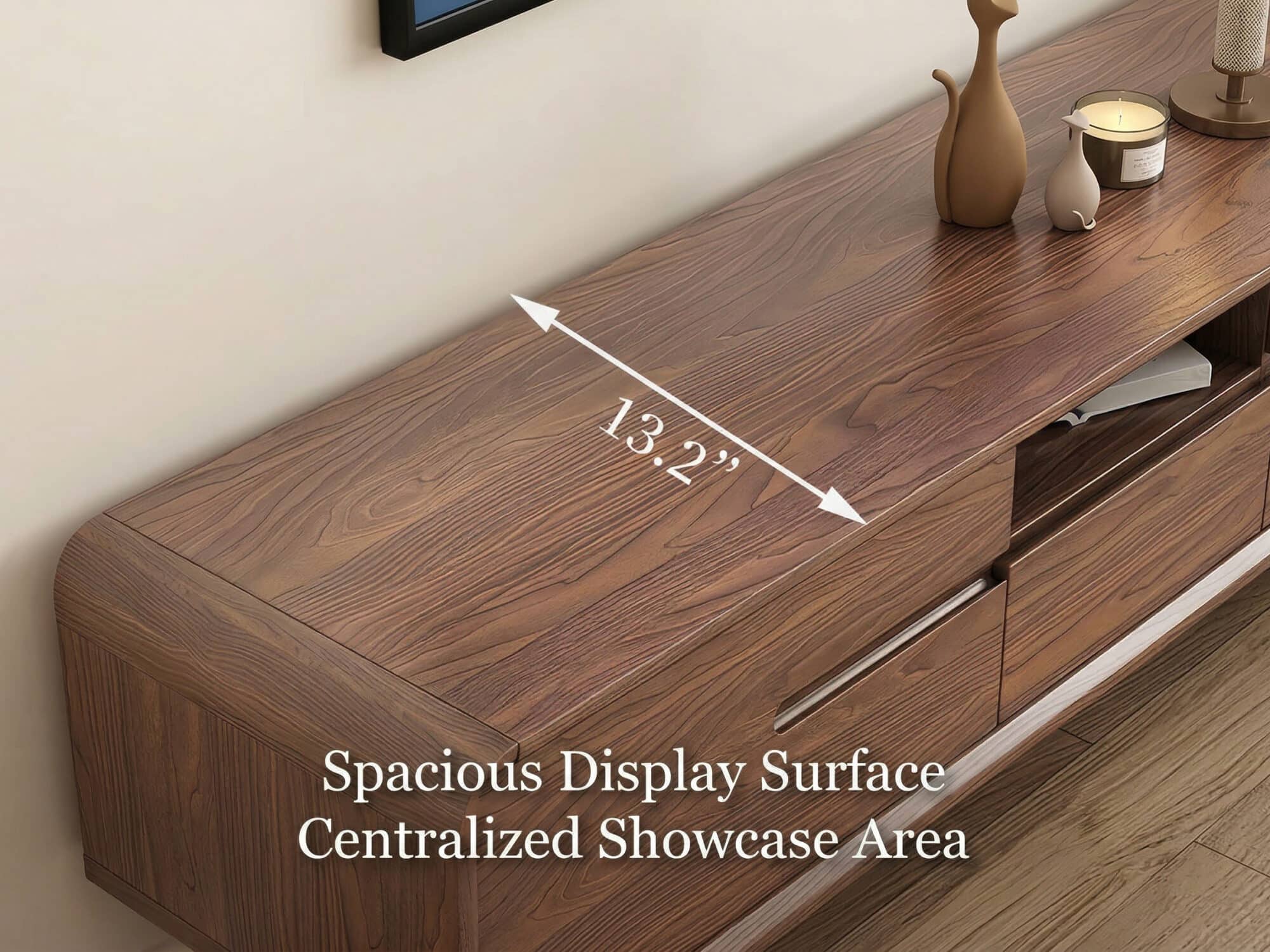 70.2'' Modern Walnut TV Stand Low Profile Wooden Media Console with Storage - resized - 相册图 #4 70.2'' Modern Walnut TV Stand Low Profile Wooden Media Console with Storage 相册图 #4 resized