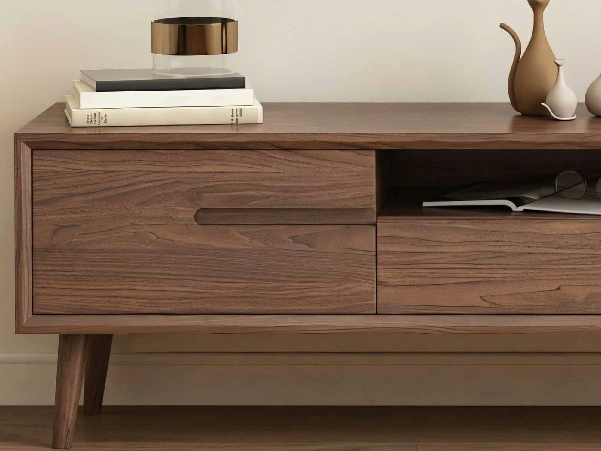 70.2'' Modern Walnut TV Stand Low Profile Wooden Media Console with Storage - resized - 相册图 #7 70.2'' Modern Walnut TV Stand Low Profile Wooden Media Console with Storage 相册图 #7 resized