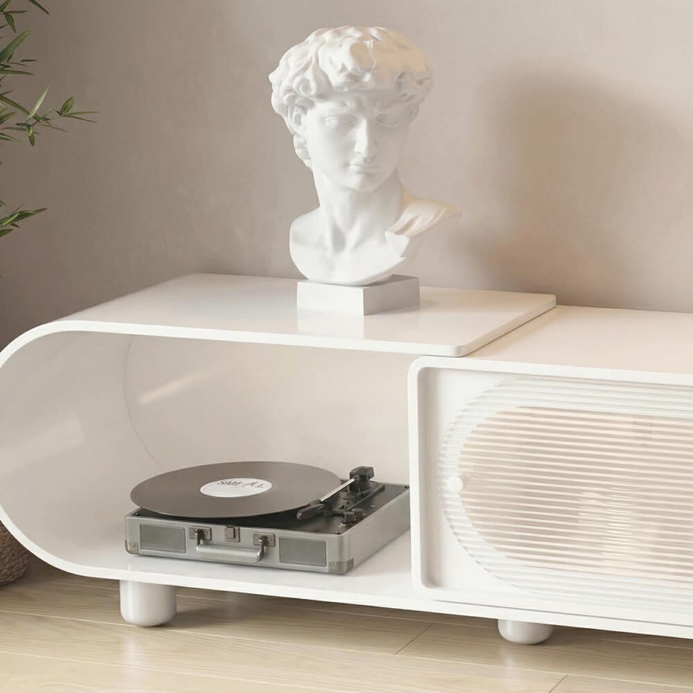 78.7'' Modern Minimalist White TV Stand with Sculptural Storage Design - resized - 相册图 #3 78.7'' Modern Minimalist White TV Stand with Sculptural Storage Design 相册图 #3 resized