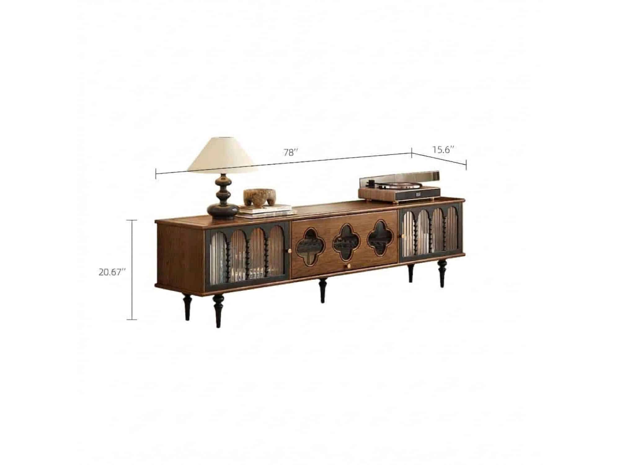 78" Fluted Glass Door Mid-Century TV Stand - dimensions - 相册图 #8 78" Fluted Glass Door Mid-Century TV Stand 相册图 #8 dimensions