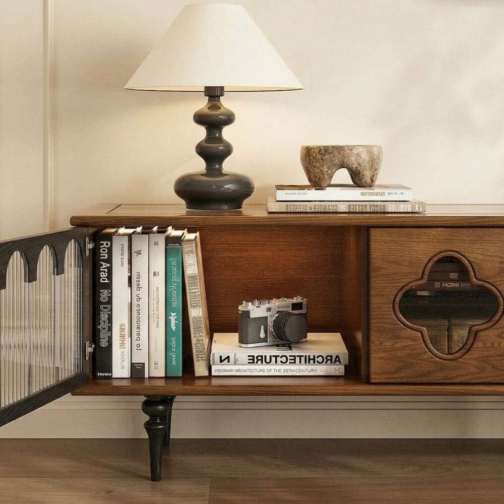 78" Fluted Glass Door Mid-Century TV Stand - resized - 相册图 #6 78" Fluted Glass Door Mid-Century TV Stand 相册图 #6 resized