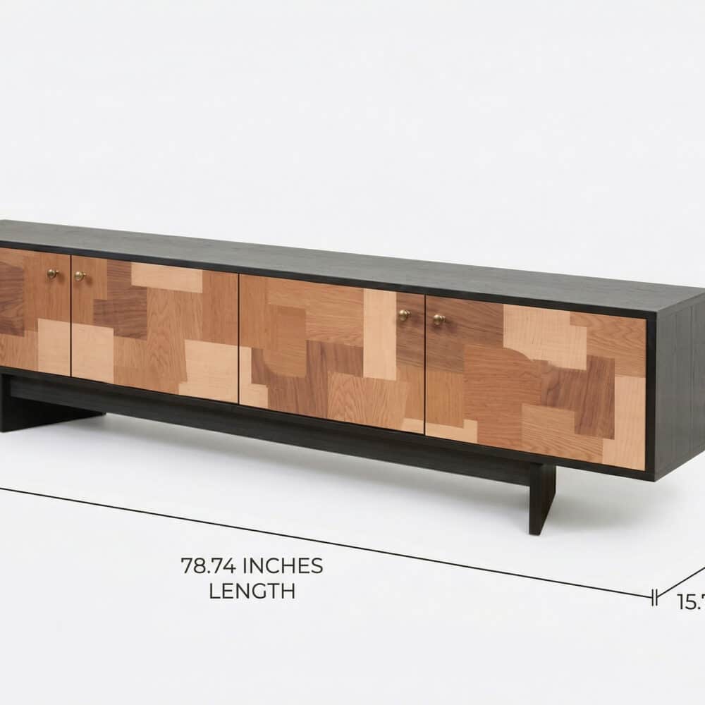 Artistic Geometric Wood Media Console - resized - 相册图 #4 Artistic Geometric Wood Media Console 相册图 #4 resized