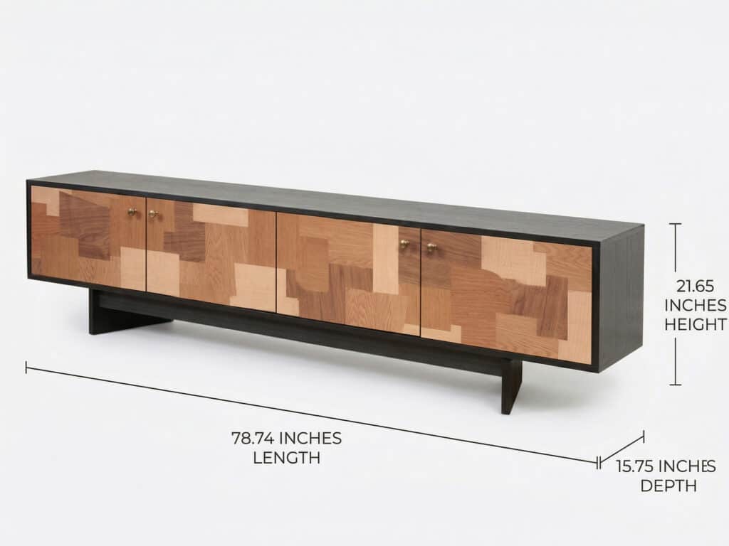 Artistic Geometric Wood Media Console 相册图 #4 resized
