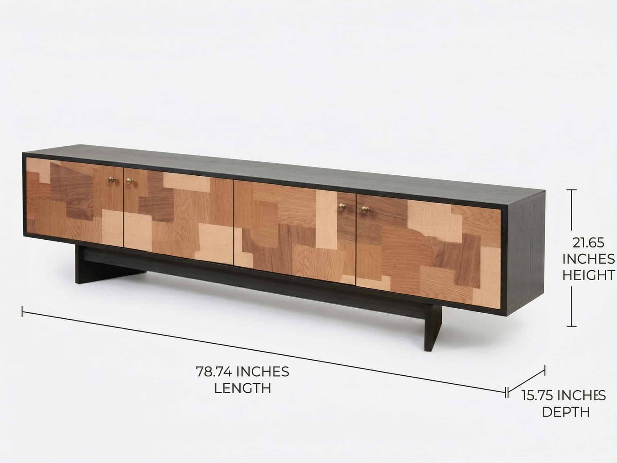 Artistic Geometric Wood Media Console - resized - 相册图 #4 Artistic Geometric Wood Media Console 相册图 #4 resized