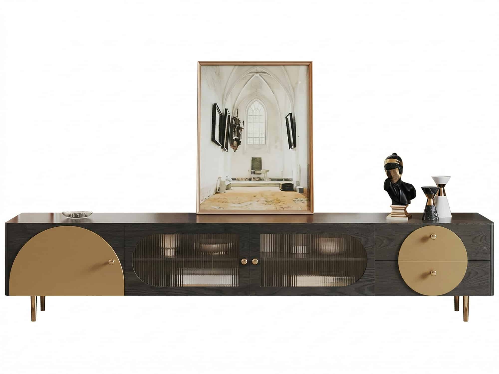 Black Ash Wood Cabinet Drawers Rectangle TV Stand - resized - 相册图 #1 Black Ash Wood Cabinet Drawers Rectangle TV Stand 相册图 #1 resized