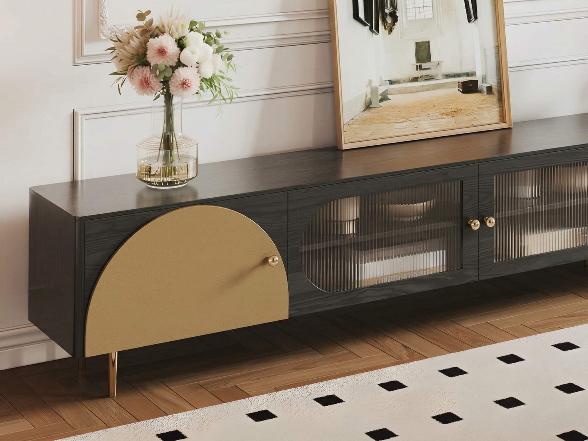 Black Ash Wood Cabinet Drawers Rectangle TV Stand - resized - 相册图 #10 Black Ash Wood Cabinet Drawers Rectangle TV Stand 相册图 #10 resized