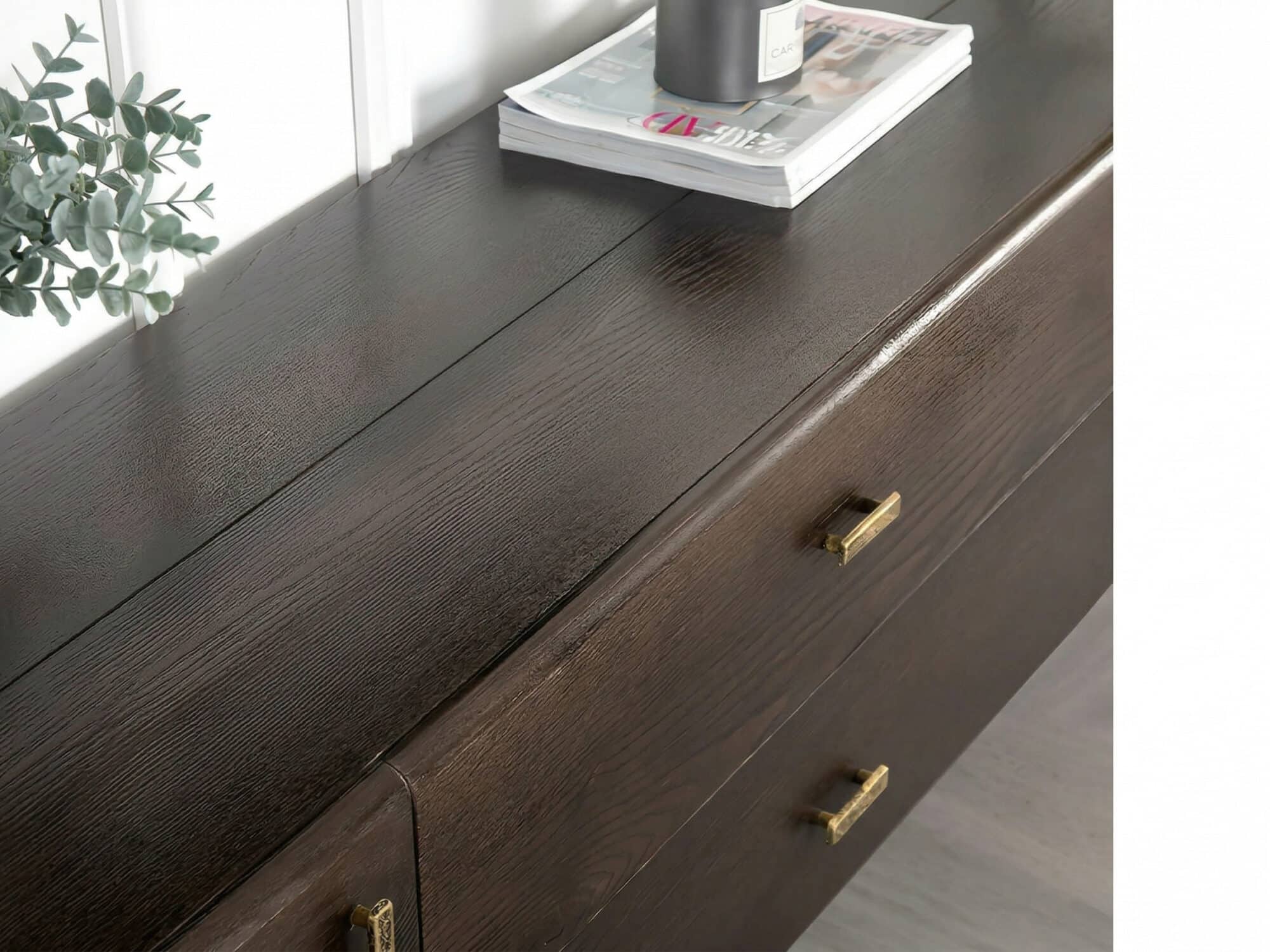 Brown Long Espresso Wood Tone Oak Cabinet TV Stand - resized - 相册图 #10 2 Brown Long Espresso Wood Tone Oak Cabinet TV Stand 相册图 #10 resized