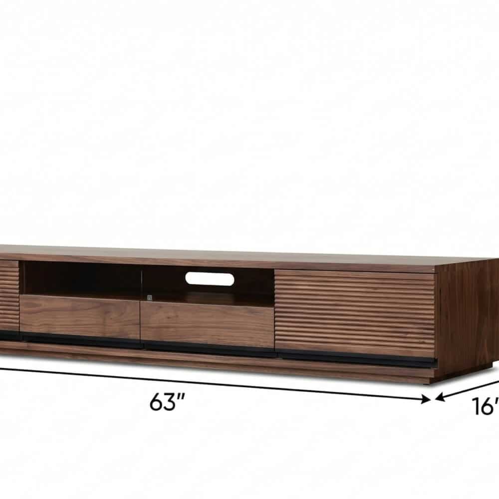 Brown Walnut Wood Drawers Rectangle 2 Tiers TV Stand - dimensions - 相册图 #6 2 Brown Walnut Wood Drawers Rectangle 2 Tiers TV Stand 相册图 #6 dimensions