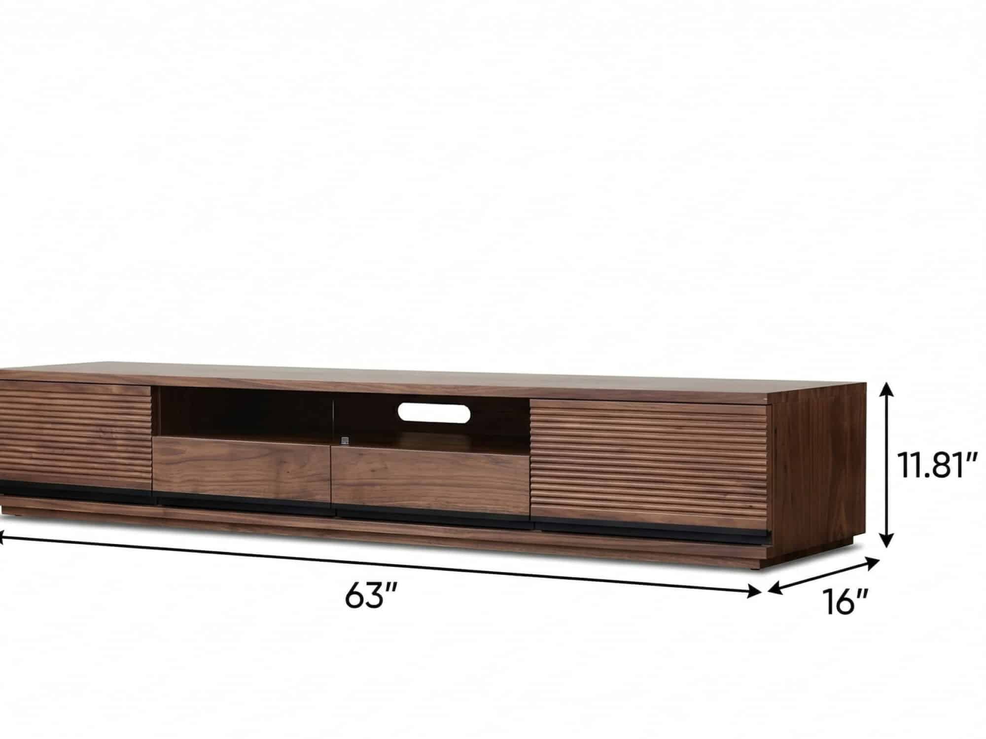 Brown Walnut Wood Drawers Rectangle 2 Tiers TV Stand - dimensions - 相册图 #6 2 Brown Walnut Wood Drawers Rectangle 2 Tiers TV Stand 相册图 #6 dimensions
